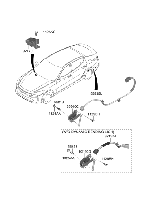 2018 Kia Stinger Extension Wire-Head Lamp Automatic Diagram for 92193J5000