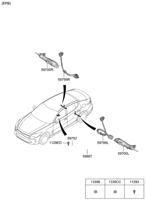 2021 Kia Stinger Parking Brake-Electric Diagram for 59700J5500