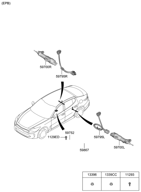 2021 Kia Stinger Wiring-EPB Connector Ex Diagram for 59796J5000