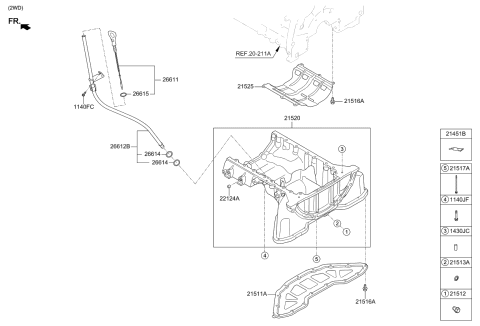 2019 Kia Stinger Belt Cover & Oil Pan Diagram 4