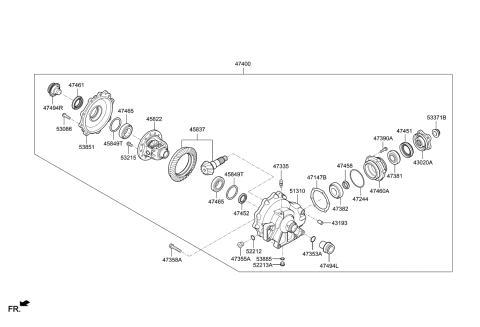 2019 Kia Stinger Gear Set-Differential Diagram for 4743047230