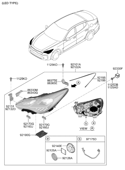 2018 Kia Stinger Head Lamp Diagram 2