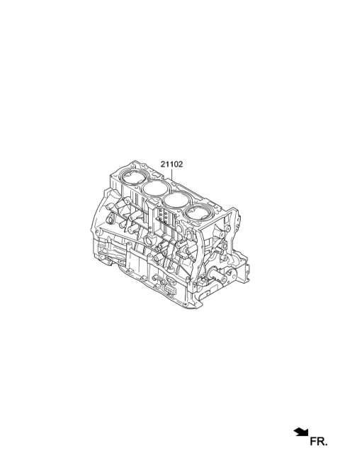 2021 Kia Stinger Short Engine Assy Diagram 1