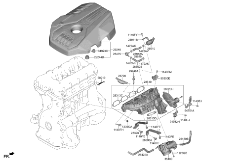 2020 Kia Stinger Stay-Intake Manifold Diagram for 284212CTA1