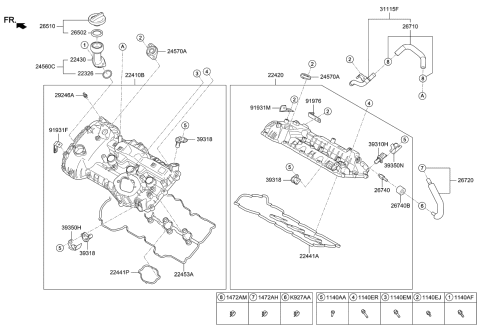 2021 Kia Stinger Cap-Oil Filler Diagram for 2651026630