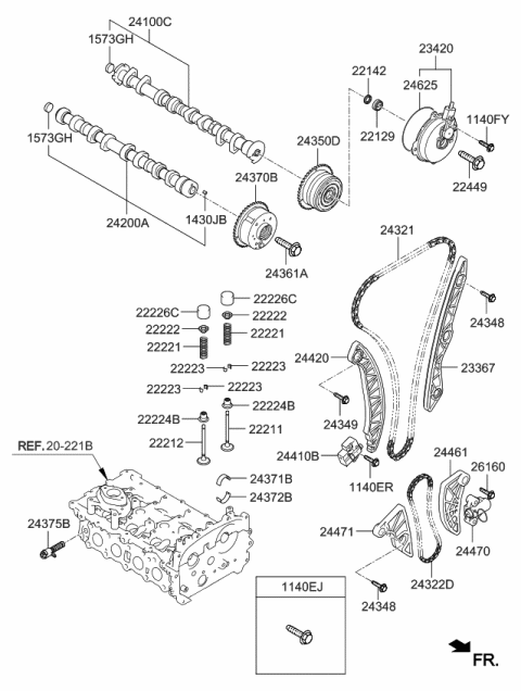 2018 Kia Stinger Camshaft & Valve Diagram 1