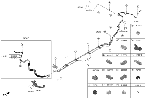 2020 Kia Stinger Clip-Fuel Hose Diagram for 31352B1200