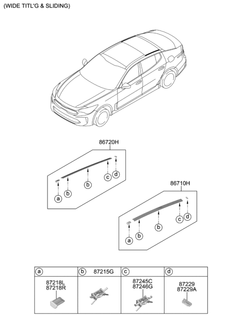 2018 Kia Stinger Roof Garnish & Rear Spoiler Diagram 2