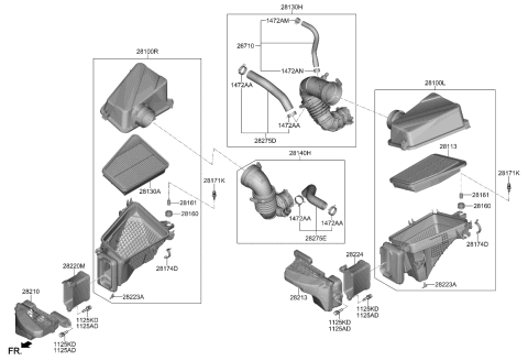 2018 Kia Stinger Air Cleaner Element Diagram for 28113J5350