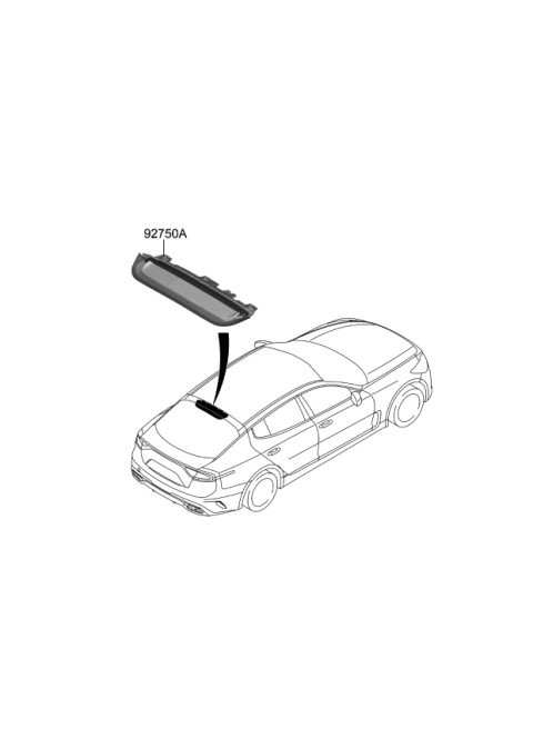 2019 Kia Stinger Lamp Assembly-High Mounted Stop Diagram for 92700J5000