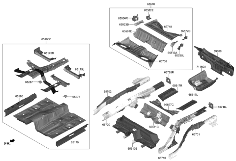 2020 Kia Stinger Panel Assembly-Side SILL Diagram for 65181J5000