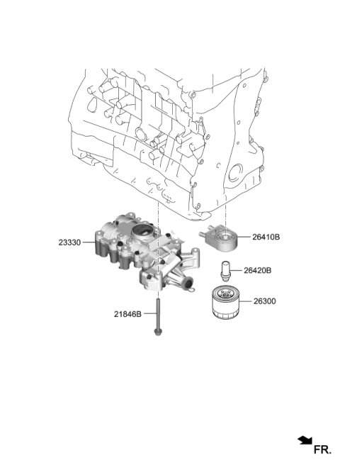 2018 Kia Stinger Cooler Assembly-Engine Oil Diagram for 264102GPA0