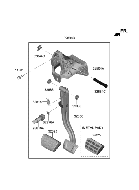 2021 Kia Stinger Pedal Assembly-Brake Diagram for 32800J5100