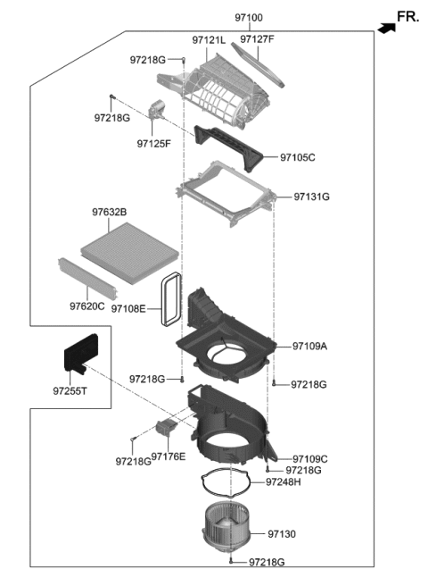 2020 Kia Stinger Blower Unit Diagram for 97100J5000