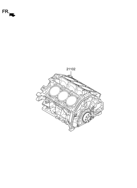 2020 Kia Stinger Engine Assembly-Short Diagram for 242G23LA0A