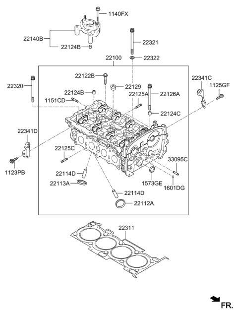 2021 Kia Stinger Head Assembly-Cylinder Diagram for 221002CTA0