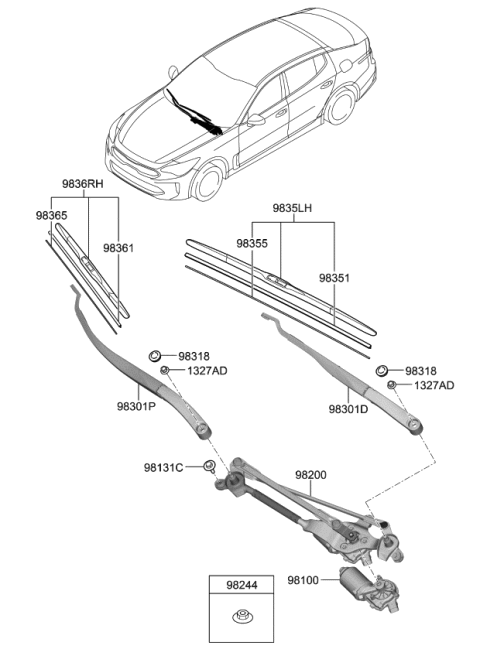 2019 Kia Stinger Windshield Wiper Diagram