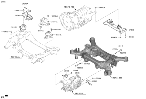 2021 Kia Stinger Engine & Transaxle Mounting Diagram 2
