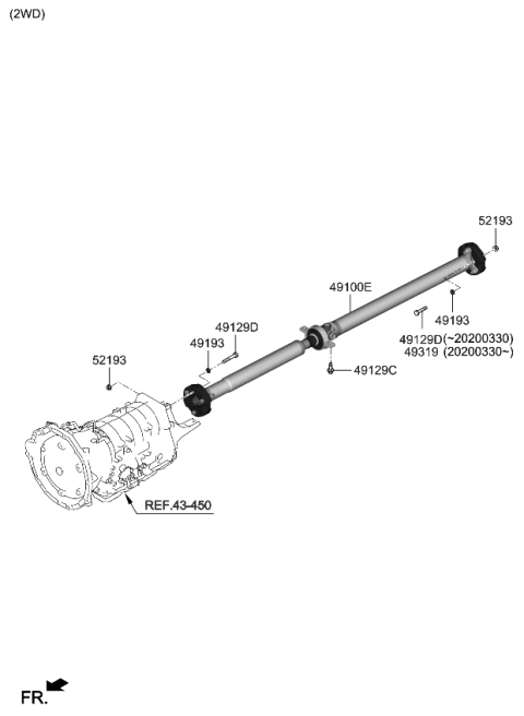 2021 Kia Stinger Propeller Shaft Diagram 2