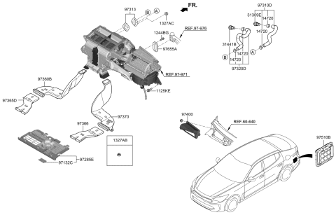 2020 Kia Stinger Heater System-Duct & Hose Diagram