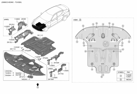 2020 Kia Stinger Bracket Assembly-Power Steering Gear Box Diagram for 57220B1400