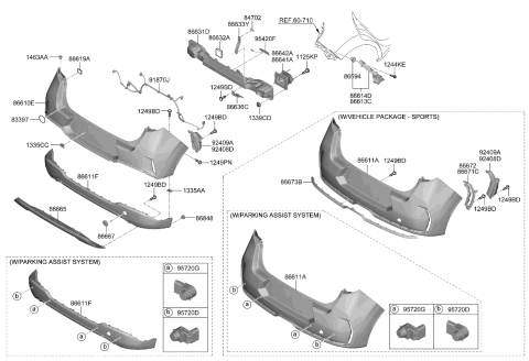 2023 Kia Soul MOULDING-REAR BUMPER Diagram for 86695K0GA0