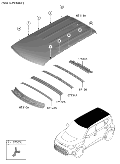 2023 Kia Soul Roof Panel Diagram 1