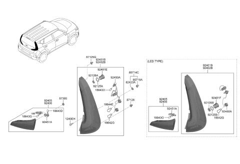 2024 Kia Soul LAMP ASSY-REAR COMB Diagram for 92404K0610