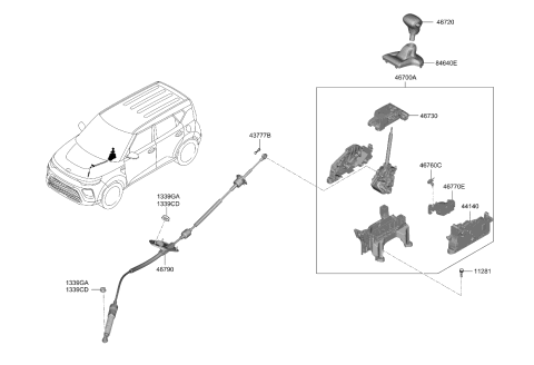 2023 Kia Soul BOOT ASSY-SHIFT LEVE Diagram for 84645K0000STL