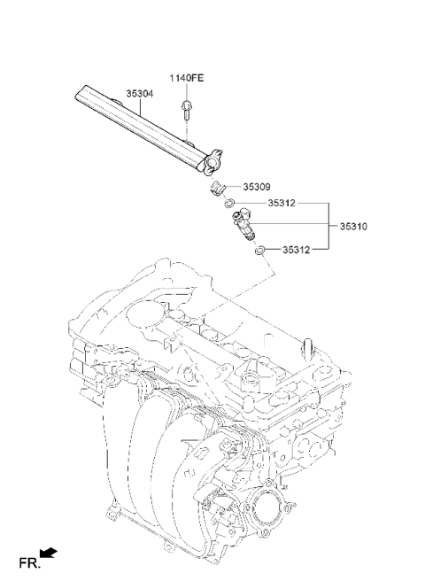2024 Kia Soul Throttle Body & Injector Diagram
