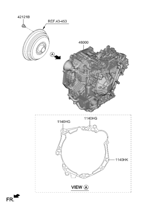 2024 Kia Soul TRANSAXLE ASSY-CVT Diagram for 480002H357