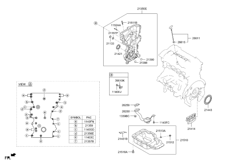 2024 Kia Soul Belt Cover & Oil Pan Diagram