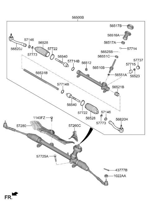 2024 Kia Soul Power Steering Gear Box Diagram