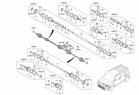 2023 Kia Soul Drive Shaft (Front) Diagram