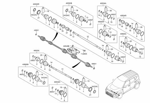 2024 Kia Soul Drive Shaft (Front) Diagram