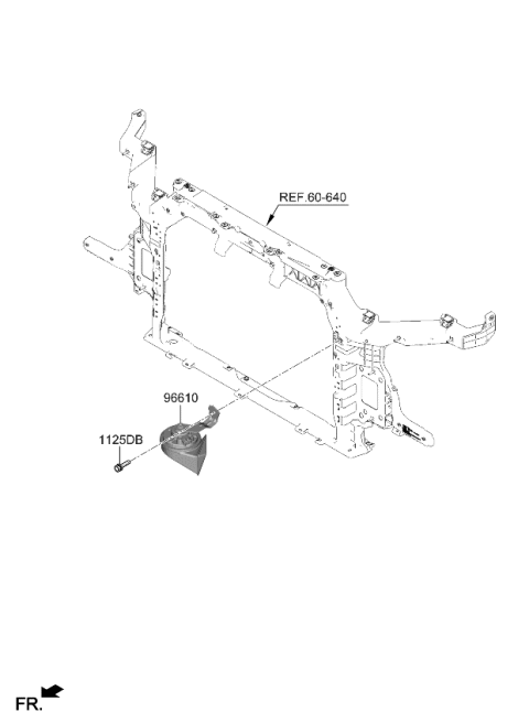 2023 Kia Soul HORN ASSY-LOW PITCH Diagram for 96611K0010