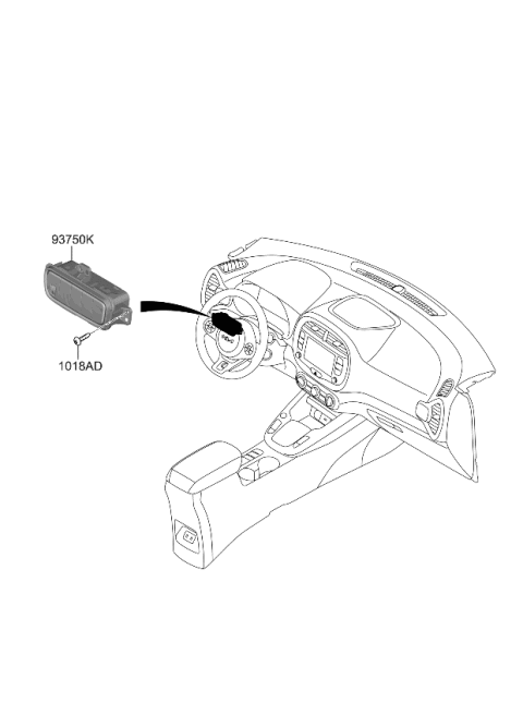 2023 Kia Soul SWITCH ASSY-SIDE CRA Diagram for 93750K0CH0WK