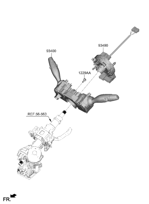 2023 Kia Soul SWITCH ASSY-MULTIFUN Diagram for 93406J2550