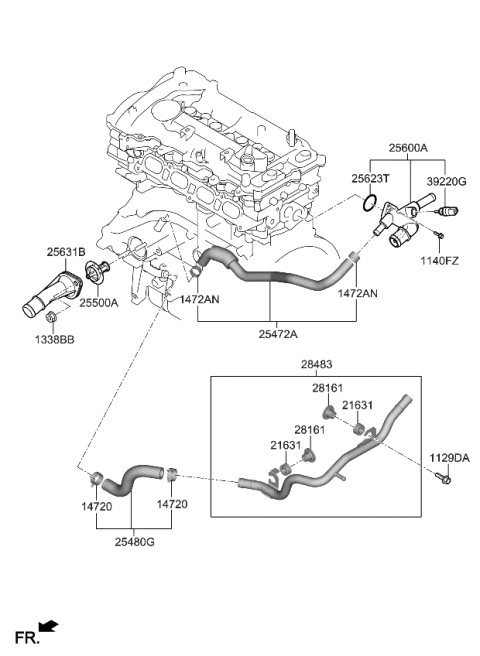 2023 Kia Soul Bolt-Washer Assembly Diagram for 254562E100