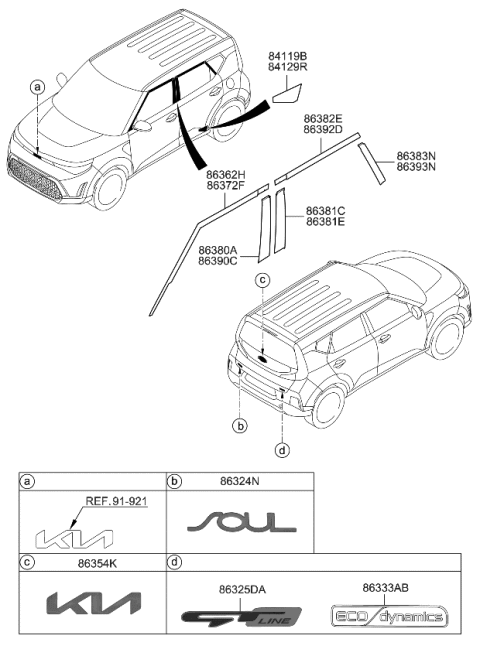 2024 Kia Soul EMBLEM-SOUL Diagram for 86310K0AA0