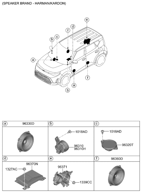 2024 Kia Soul EXTERNAL AMP ASSY Diagram for 96370K0HH0