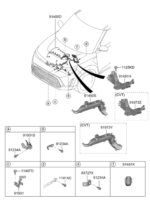 2023 Kia Soul Bracket-Wiring MTG Diagram for 91931K0100