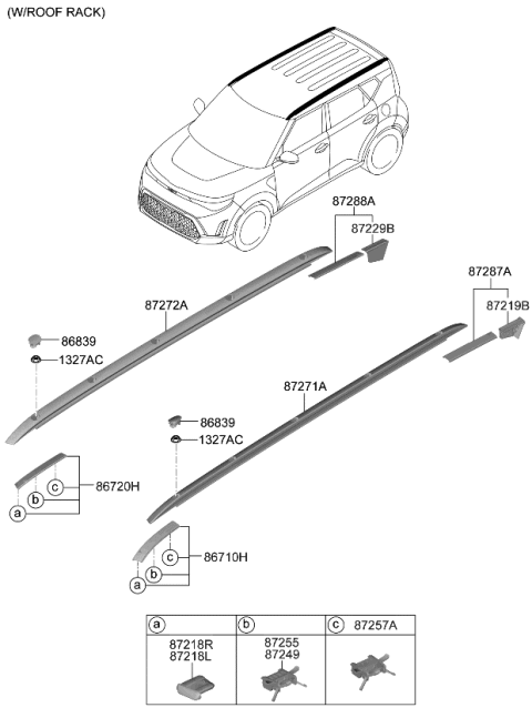 2023 Kia Soul Roof Garnish & Rear Spoiler Diagram 1