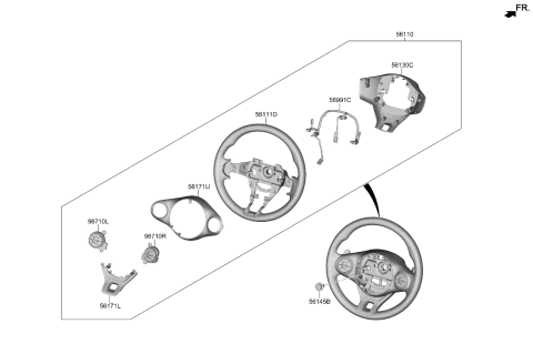 2023 Kia Soul WHEEL ASSY-STEERING Diagram for 56100K0100SL2