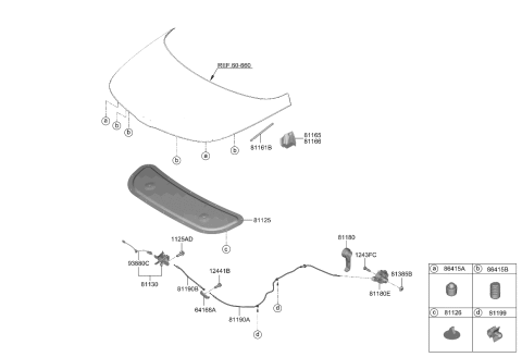 2024 Kia Soul SWITCH ASSY-HOOD Diagram for 81134K0000