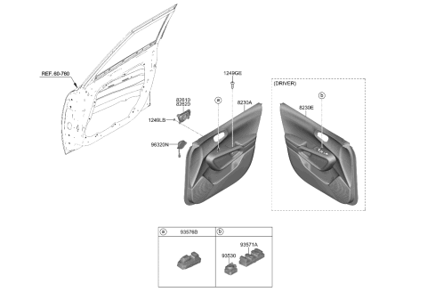 2023 Kia Soul UNIT ASSY-POWER WIND Diagram for 93571K0105