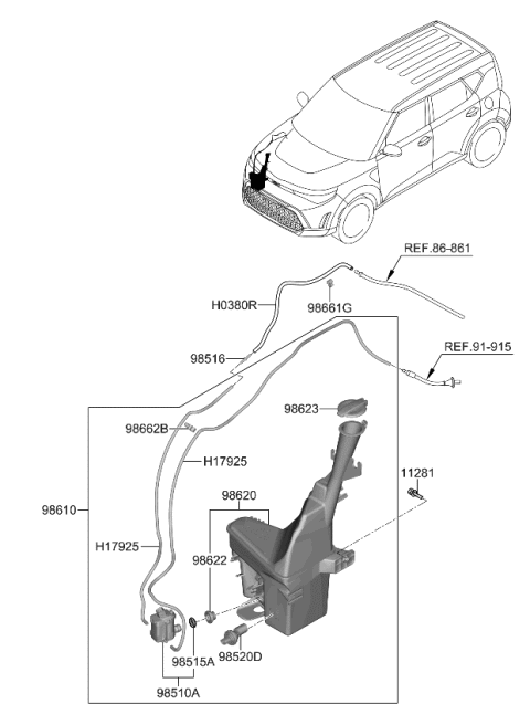 2024 Kia Soul Windshield Washer Diagram