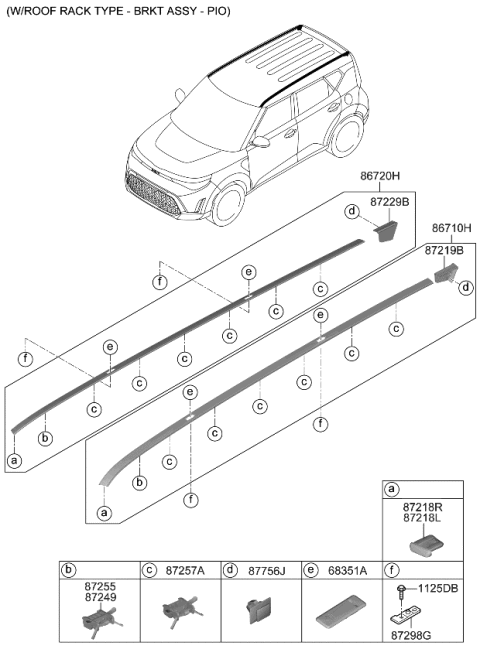 2023 Kia Soul Roof Garnish & Rear Spoiler Diagram 2