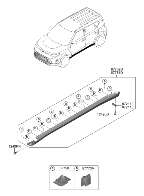 2024 Kia Soul Body Side Moulding Diagram