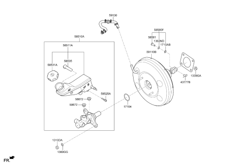 2023 Kia Soul Brake Master Cylinder & Booster Diagram